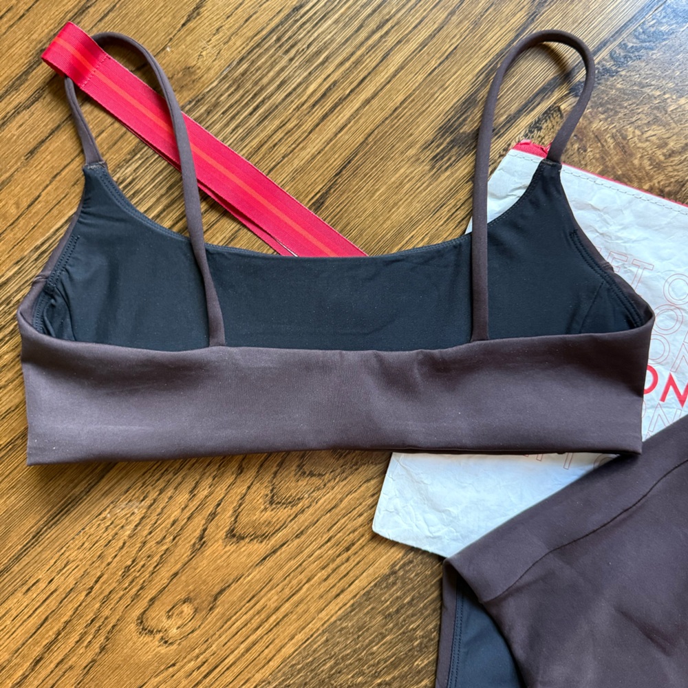 NWT Left On Friday Pool Days Top & Hi Tide Bottom Size Small, Cold Brew/Brown - Picture 7 of 13